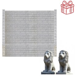 Gard beton finisat Fortress 2 m cu stâlpi cu model + Cadou 2 statuete leu-1