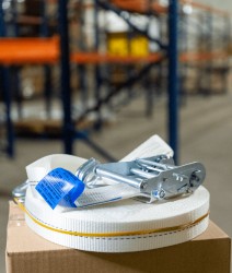 Chingă cu clichet pentru ancorare corturi 20 m, albă, lățime 35 mm-2