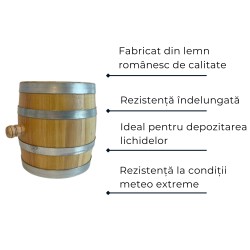 Butoi lemn masiv dud pentru țuică 5 L-3