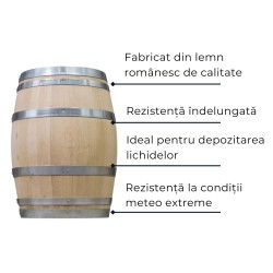 Butoi lemn masiv dud pentru vin 100 L-4