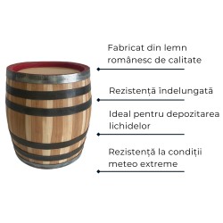 Butoi lemn masiv frasin pentru țuică 30 L + Cadou Accesorii-2