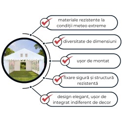 Cort evenimente 3x6 m Delta profesional cu structură metalică 38 mm, prelată UV 500 g / mp-5