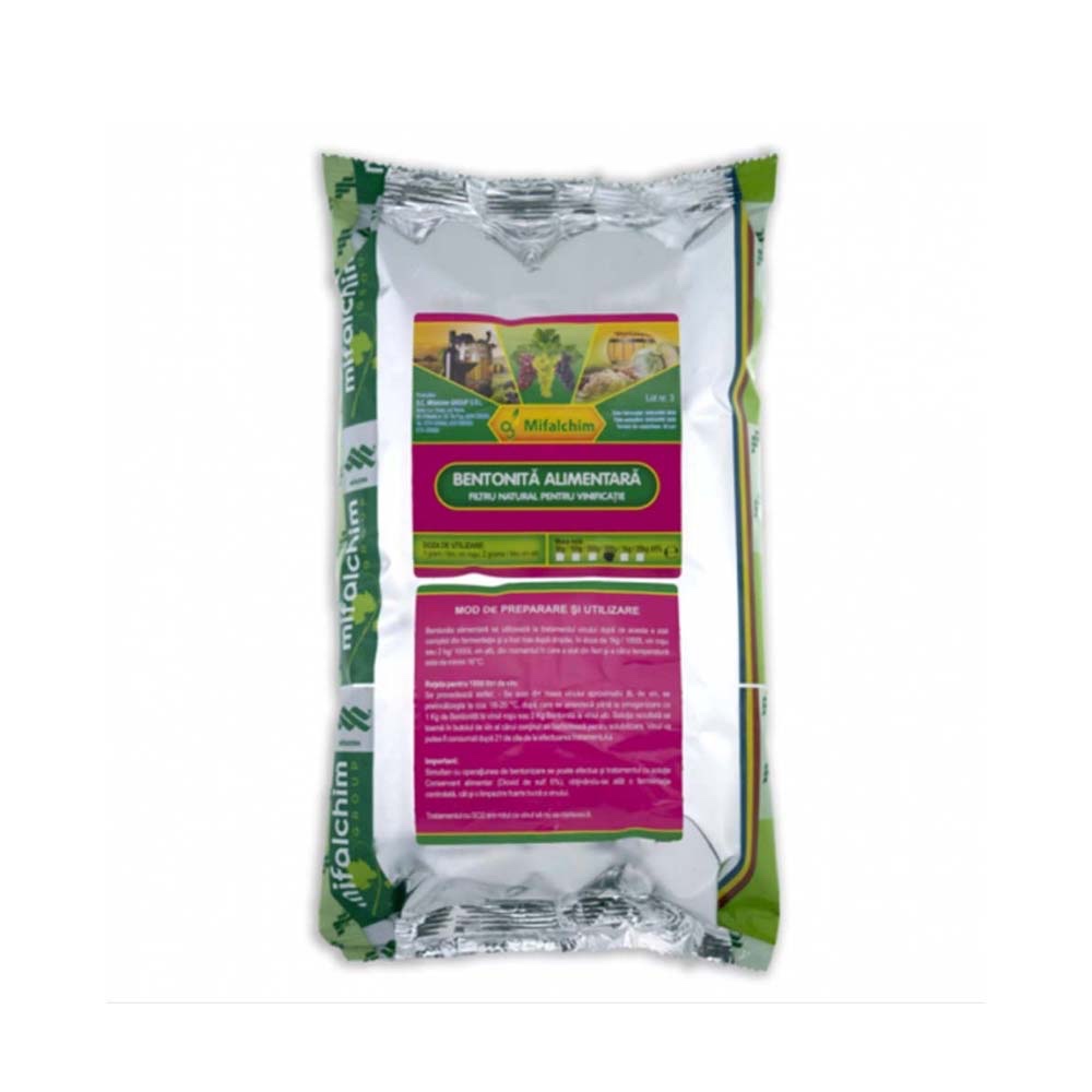 Bentonită alimentară pentru limpezirea vinului, 100 g