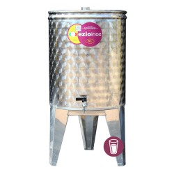 Set Cisternă inox Alsace + Capac  Cu robinet Vin Depozitare Inox AISI 304 18/10 60 L