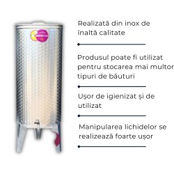 Cisternă inox Alsace 180 L, cu capac flotant, depozitare-2