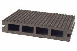 Pardoseală exterioară WPC pentru terase și pontoane 13,5 x 2,5 x 240 cm Gri, Periat o față-2