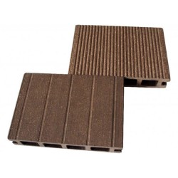 Pardoseală exterioară WPC trafic comercial 20 x 2,7 x 240 cm Periat o față, Gri-5