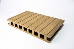 Pardoseală exterioară WPC trafic comercial 24,5 x 3,5 x 240 cm Periat o față, Maro închis-2