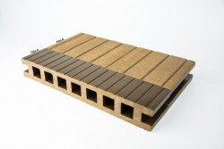 Pardoseală exterioară WPC trafic comercial 24,5 x 3,5 x 240 cm Periat o față, Maro închis-3
