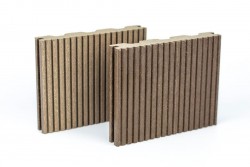 Pardoseală exterioară WPC pentru trafic comercial 12,8 x 18 x 240 cm Periat o față, Maro închis-2
