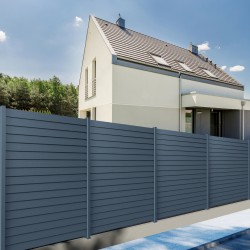 Șipcă gard WPC Tara cu rizuri 14 x 2 x 200 cm Lucios / Neperiat, Gri-7