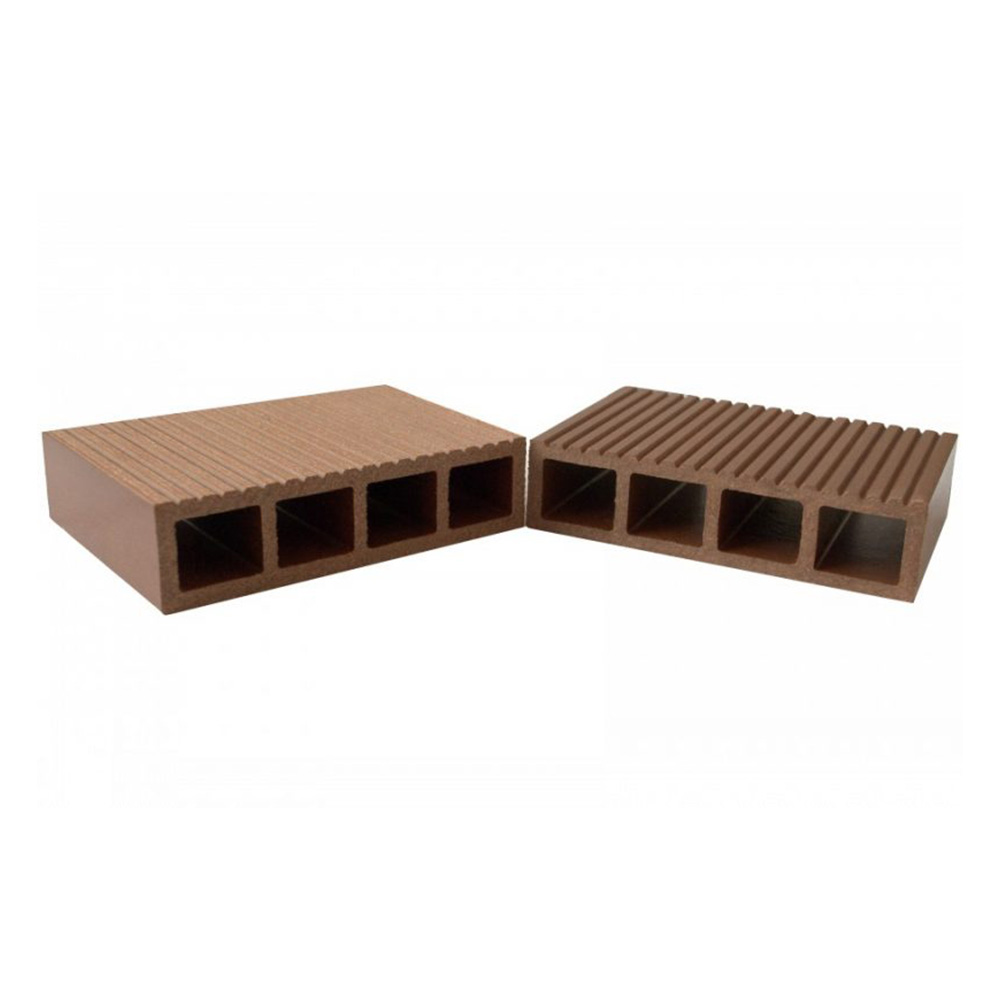 Șipcă gard 3D WPC Tara cu rizuri 12 x 2,4 x 200 cm Periat două fețe, Maro roșcat