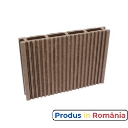 Pardoseală exterioară WPC pentru uz casnic 14 x 2,1 x 240 cm, Periat o față, Maro închis-2