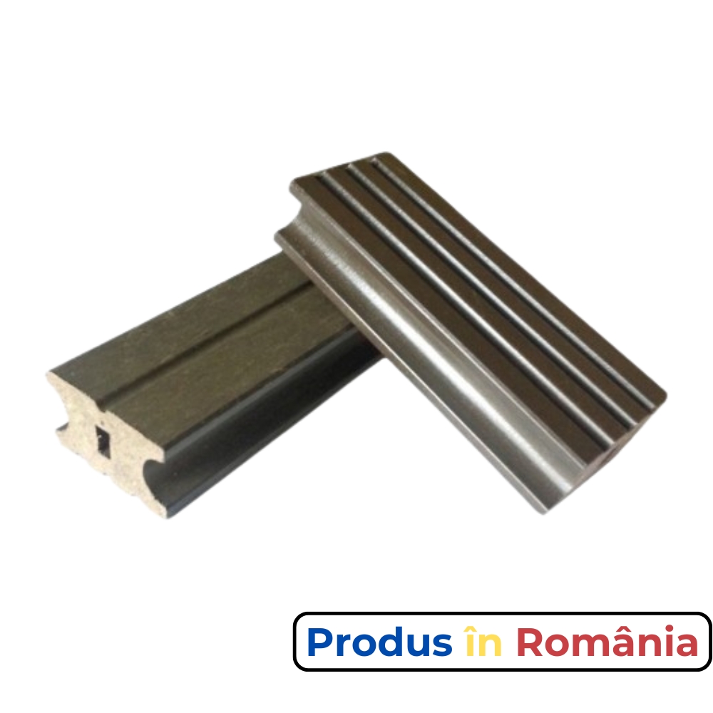 Șină suport duşumea WPC gri 6 x 4 x 200 cm
