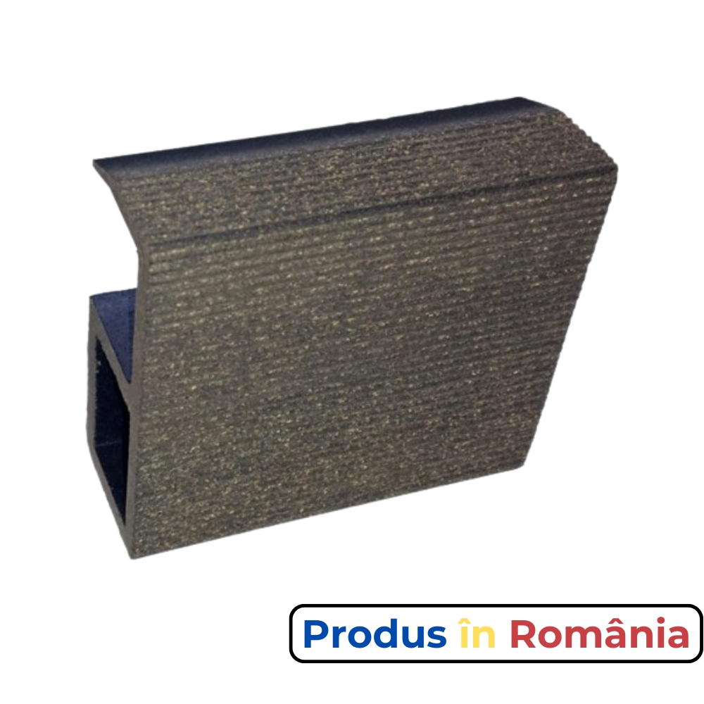 Profile pardoseală WPC profil capăt podea gri 8,9 x 3,8 x 200 cm