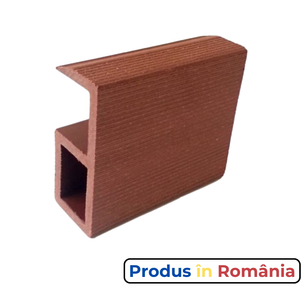 Profile pardoseală WPC profil capăt podea maro roșcat 8,9 x 3,8 x 200 cm