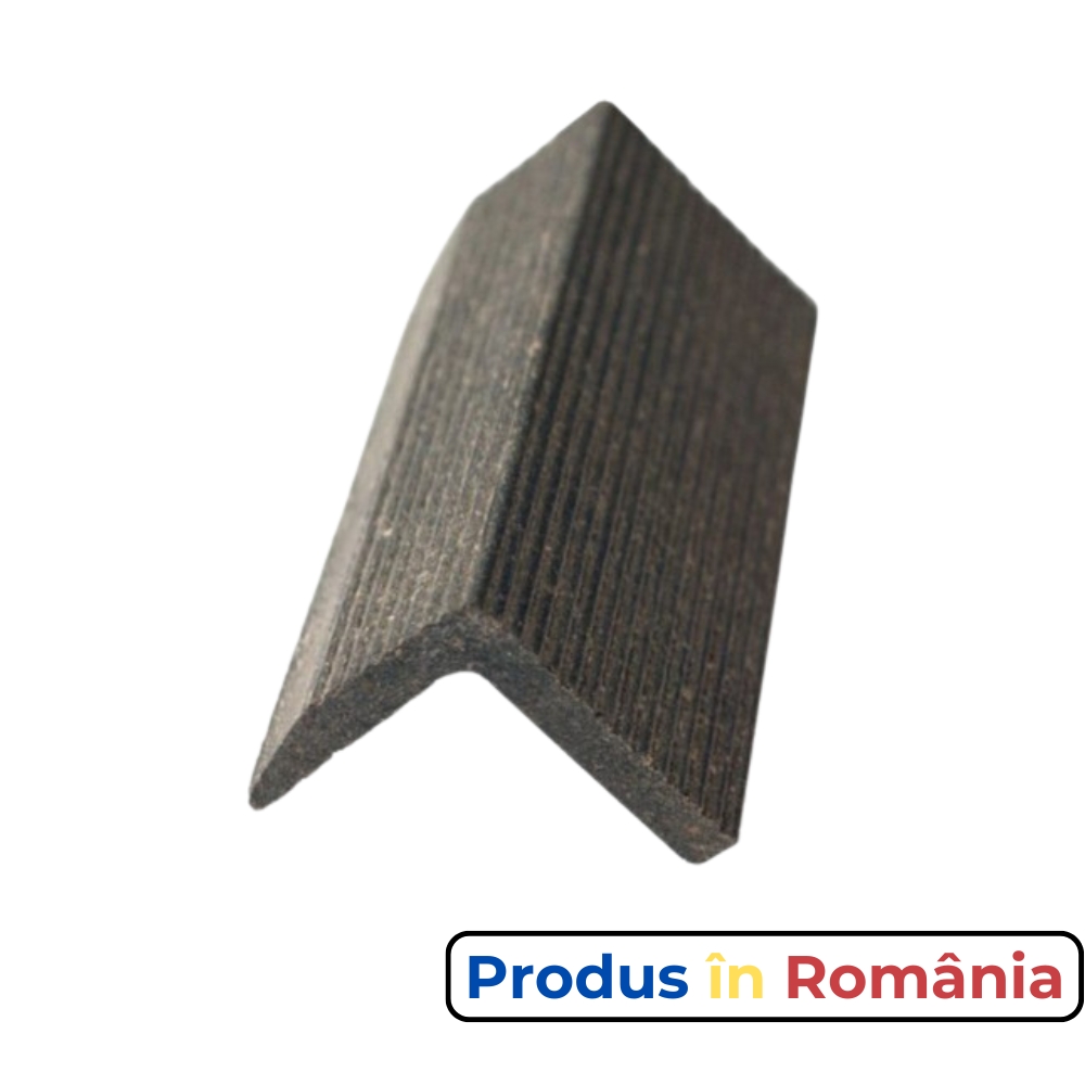 Profile pardoseală WPC - profil cornier capăt podea gri 3,8 x 3,8 x 200 cm