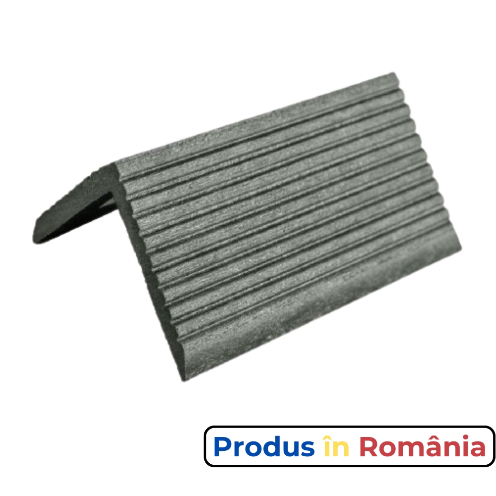 Profile pardoseală WPC - profil cornier capăt podea gri 5 x 5 x 200 cm