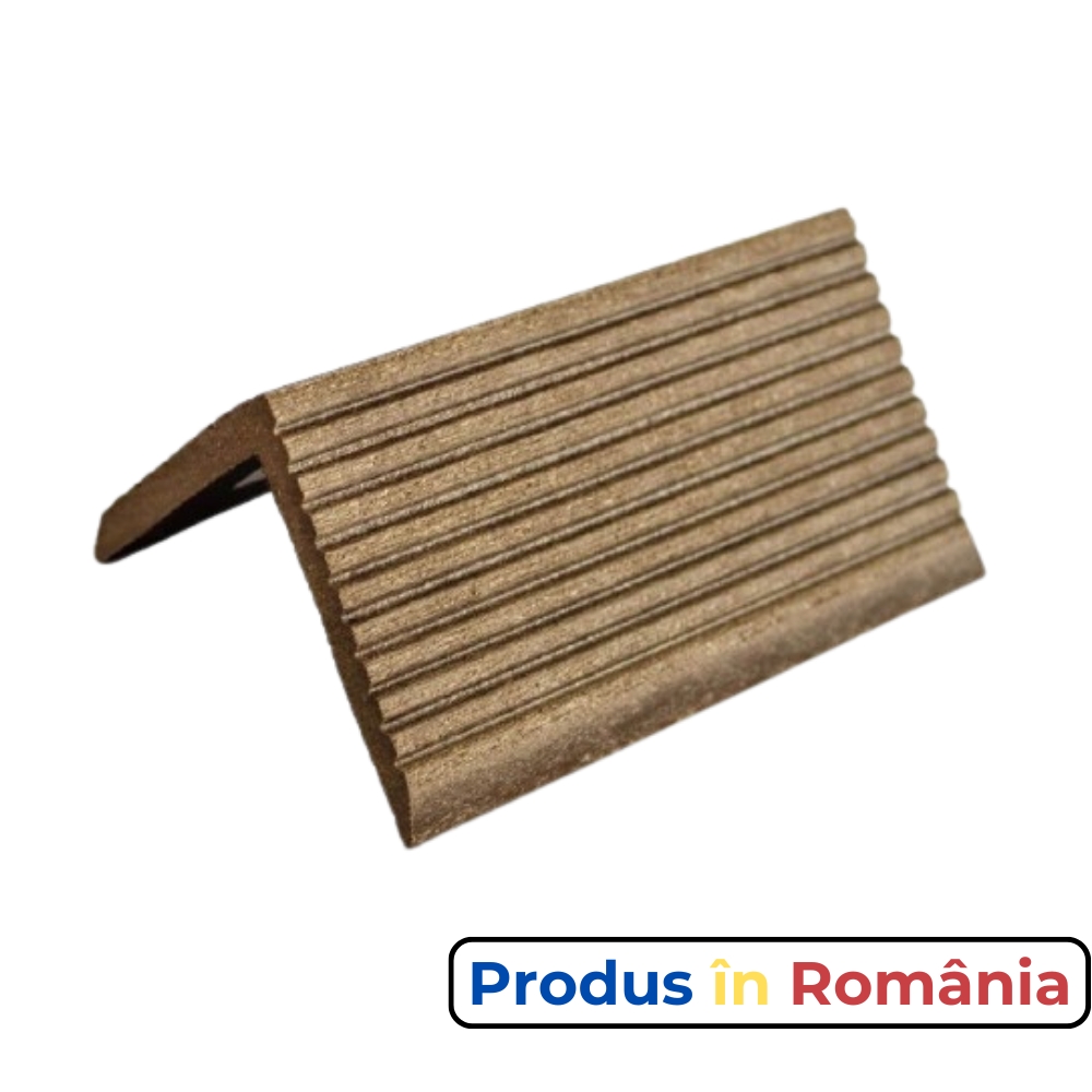 Profile pardoseală WPC - profil cornier capăt podea maro roșcat 5 x 5 x 200 cm