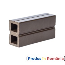 Profile pardoseală WPC șină suport dușumea 5 x 3 x 200 cm Maro închis-1