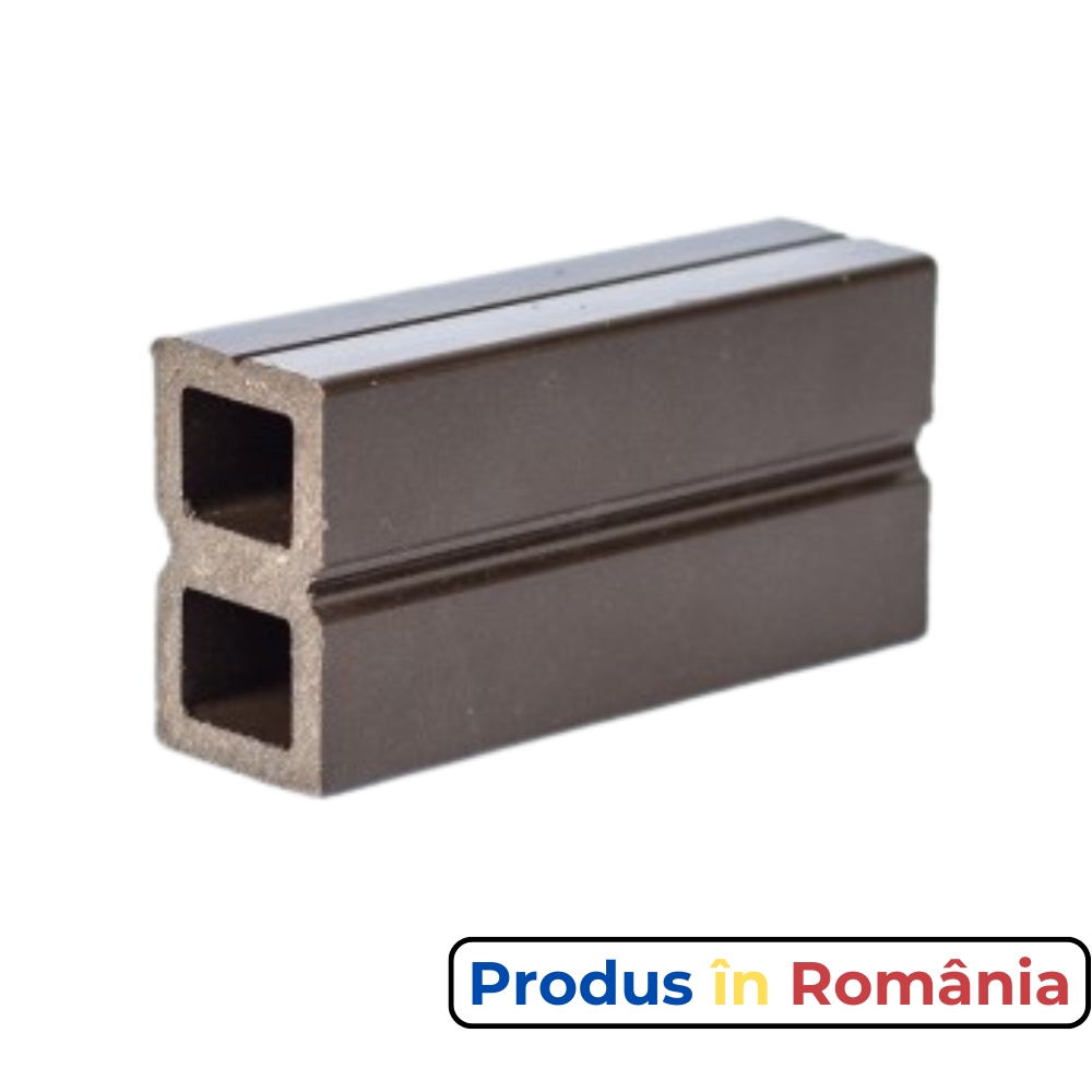 Profile pardoseală WPC șină suport dușumea 5 x 3 x 200 cm Maro închis