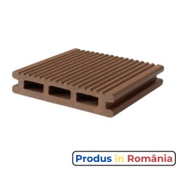 Pardoseală exterioară WPC pentru terase și pontoane 10 x 2 x 240 cm Maro roșcat, Periat o față-1