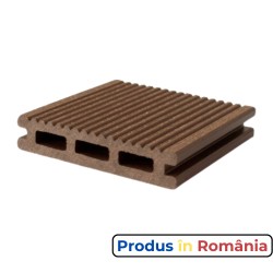 Pardoseală exterioară WPC pentru terase și pontoane 10 x 2 x 240 cm Maro închis Periat o față-1