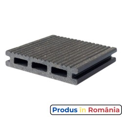 Pardoseală exterioară WPC pentru terase și pontoane 10 x 2 x 240 cm Gri, Periat o față-1