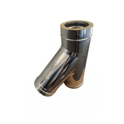 Teu inox 45° ramificație Y îmbinare coș fum Izonox 180 mm-6