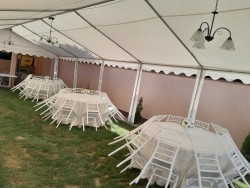 Cort evenimente 6x14 m Delta profesional cu structură metalică 38 mm, prelată UV 500 g / mp-12