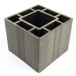 Stâlp gard WPC Drem 11 x 11 x 200 cm Lucios / Neperiat Gri-4
