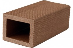 Stâlp gard WPC Trix 3,5 x 3,5 x 200 cm Lucios / Neperiat Maro roșcat-1
