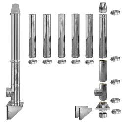 Coș de fum inox profesional Izonox 7 m x 180 mm Suspendat consolă-3