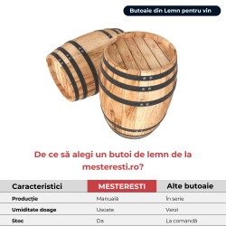 Butoi lemn masiv stejar pentru țuică 30 L-2
