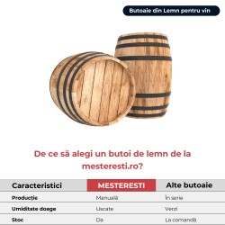 Butoi lemn masiv stejar pentru vin 70 L-2