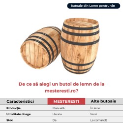 Butoi lemn masiv stejar pentru vin 150 L-2