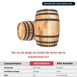 Butoi lemn masiv stejar pentru vin 200 L-2