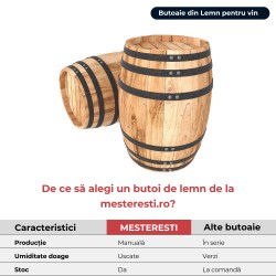 Butoi lemn masiv stejar pentru vin 300 L-2
