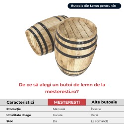 Butoi lemn masiv dud pentru țuică 50 L-2