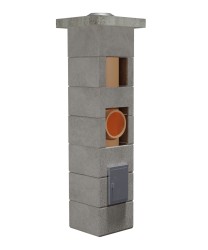 Coș de fum profesional ceramic Venera Light 5 m x 200 mm, racord 90°-1