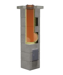Coș de fum profesional ceramic Venera Light 6 m x 180 mm, racord 90°-2