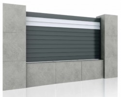 Gard aluminiu tip panou Elias, cu stâlpi, 1,5x2 m, Gri antracit-1