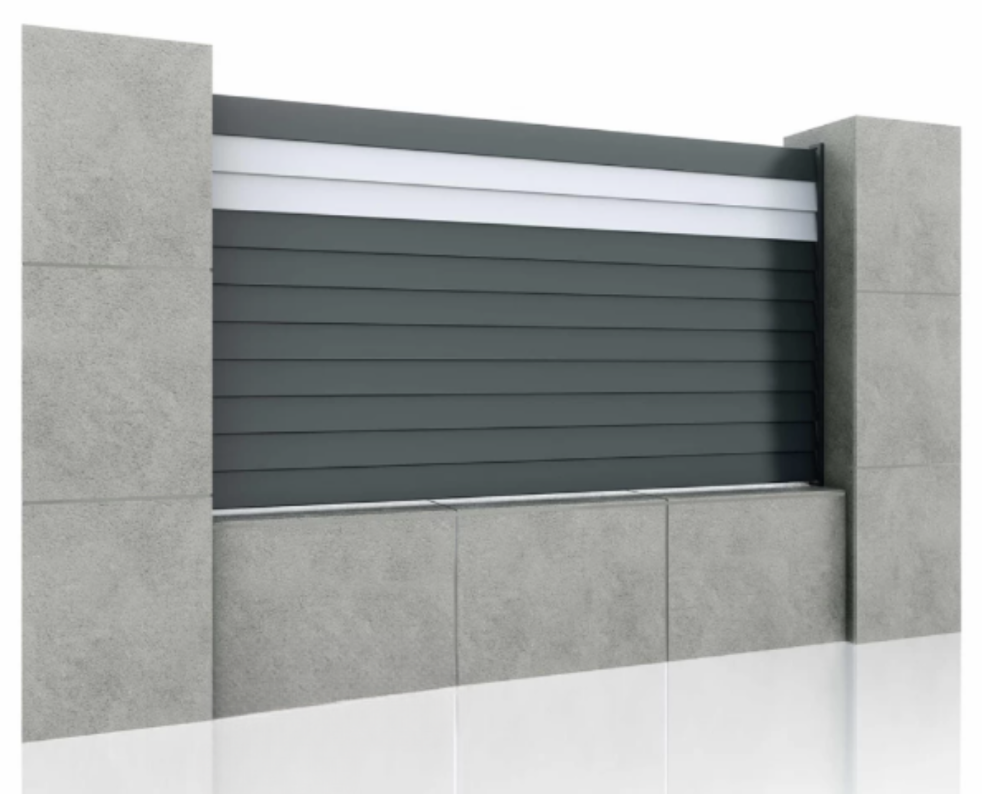 Gard aluminiu tip panou Elias, cu stâlpi, 1,5x2 m, Gri antracit