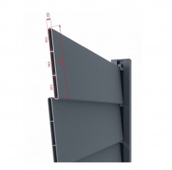 Gard aluminiu tip panou Elias, cu stâlpi, 1,5x2 m, Gri antracit-3