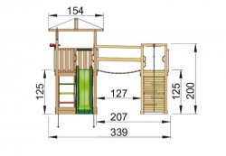 Loc de joacă Jungle Gym - Turn Hut + Modul Bridge-3
