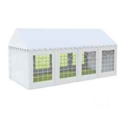 Cort evenimente Delta 5x8 m cu structură metalică 38 mm, prelată UV 500 g / mp-2