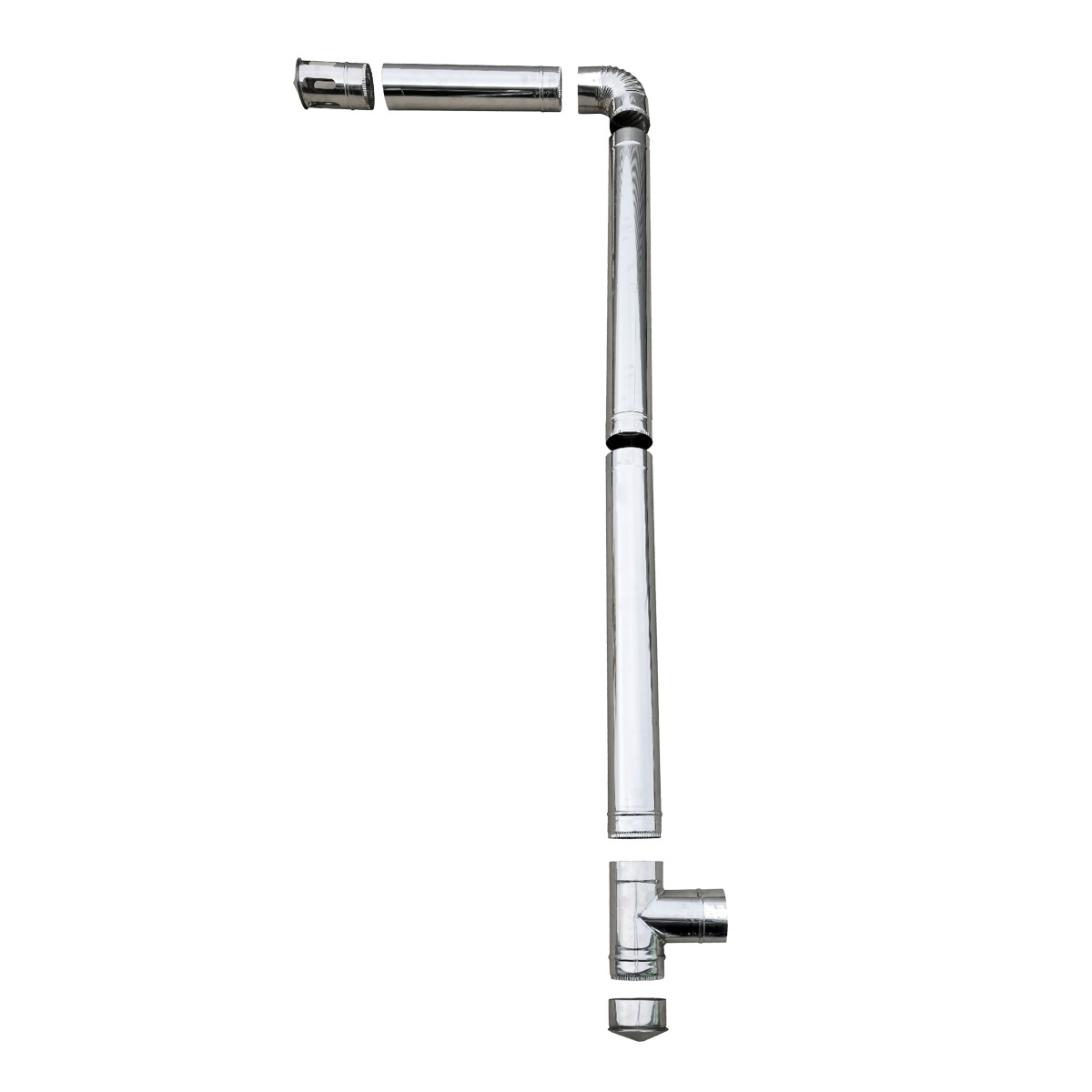Kit evacuare centrală peleți Aden din inox, diametru 120 mm