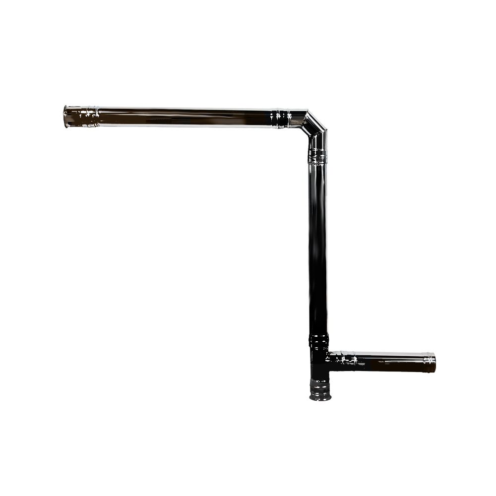 Kit evacuare centrală peleți Irinei din inox, diametru 120 mm, negru