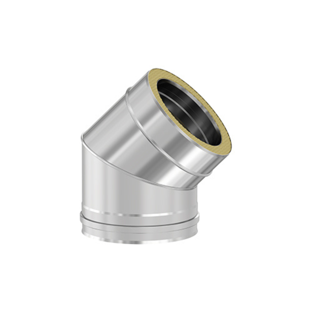 Unghi 45° pentru coș de fum Izonox, diametru 180 mm