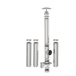 Coș de fum inox profesional Izonox 5 m x 150 mm Suspendat consolă-1